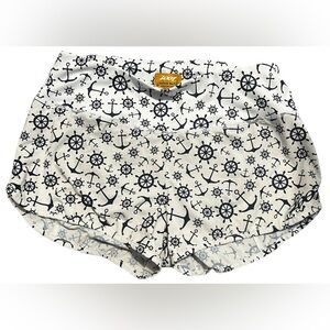 Zoot White Athletic Shorts with Black Nautical Print